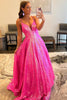 Load image into Gallery viewer, Glitter Fuchsia Sequins Long Formal Dress