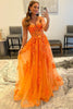 Load image into Gallery viewer, Orange Sweetheart Long Formal Dress with Appliques