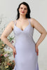 Load image into Gallery viewer, Mermaid Spaghetti Straps Lilac Plus Size Formal Dress with Criss Cross Back