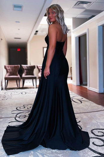 Black One Shoulder Mermaid Formal Dress