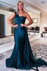 Load image into Gallery viewer, Black One Shoulder Mermaid Formal Dress