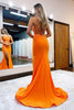 Load image into Gallery viewer, Mermaid One Shoulder Orange Long Formal Dress with Star Appliques