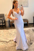 Load image into Gallery viewer, Sparkly Mermaid Spaghetti Straps White Sequins Long Formal Dress