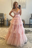 Load image into Gallery viewer, Princess A Line Off the Shoulder Light Pink Long Formal Dress with Ruffles