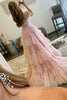 Load image into Gallery viewer, Princess A Line Off the Shoulder Light Pink Long Formal Dress with Ruffles