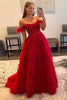 Load image into Gallery viewer, Red Off the Shoulder A-Line Princess Formal Dress