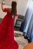 Load image into Gallery viewer, Red Off the Shoulder A-Line Princess Formal Dress