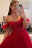 Load image into Gallery viewer, Red Off the Shoulder A-Line Princess Formal Dress