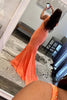 Load image into Gallery viewer, Sparkly Orange Beaded Mermaid Long Formal Dress