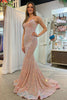 Load image into Gallery viewer, Champagne Mermaid Sequined Backless Formal Dress