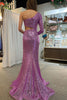 Load image into Gallery viewer, Purple One Shoulder Cut Out Mermaid Formal Dress
