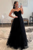 Load image into Gallery viewer, Black Sweetheart Tulle A-Line Formal Dress