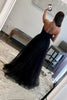 Load image into Gallery viewer, Black Sweetheart Tulle A-Line Formal Dress