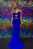 Load image into Gallery viewer, Royal Blue Hollow-Out Mermaid Lace-Up Back Long Formal Dress