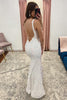 Load image into Gallery viewer, Mermaid Backless Sparkly White Sequins Long Formal Dress with Tassel