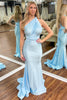 Load image into Gallery viewer, Light Blue Convertible Backless Mermaid Long Formal Dress