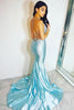 Load image into Gallery viewer, Sparkly Sky Blue Beaded Mermaid Long Formal Dress