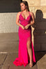 Load image into Gallery viewer, Sparkly Hot Pink Sequins Mermaid Long Formal Dress with Fringes