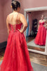 Load image into Gallery viewer, Red A-Line Corset Lace Long Formal Dress