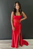 Load image into Gallery viewer, Red Sheath Corset Long Formal Dress with Slit