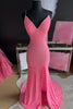 Load image into Gallery viewer, Sparkly Pink Mermaid Long Sequins Formal Dress with Slit