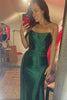 Load image into Gallery viewer, Dark Green Corset Sheath Long Formal Dress with Slit