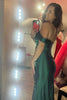 Load image into Gallery viewer, Dark Green Corset Sheath Long Formal Dress with Slit