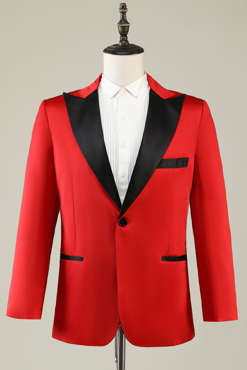 Load image into Gallery viewer, Notched Lapel Red Prom Blazer for Men