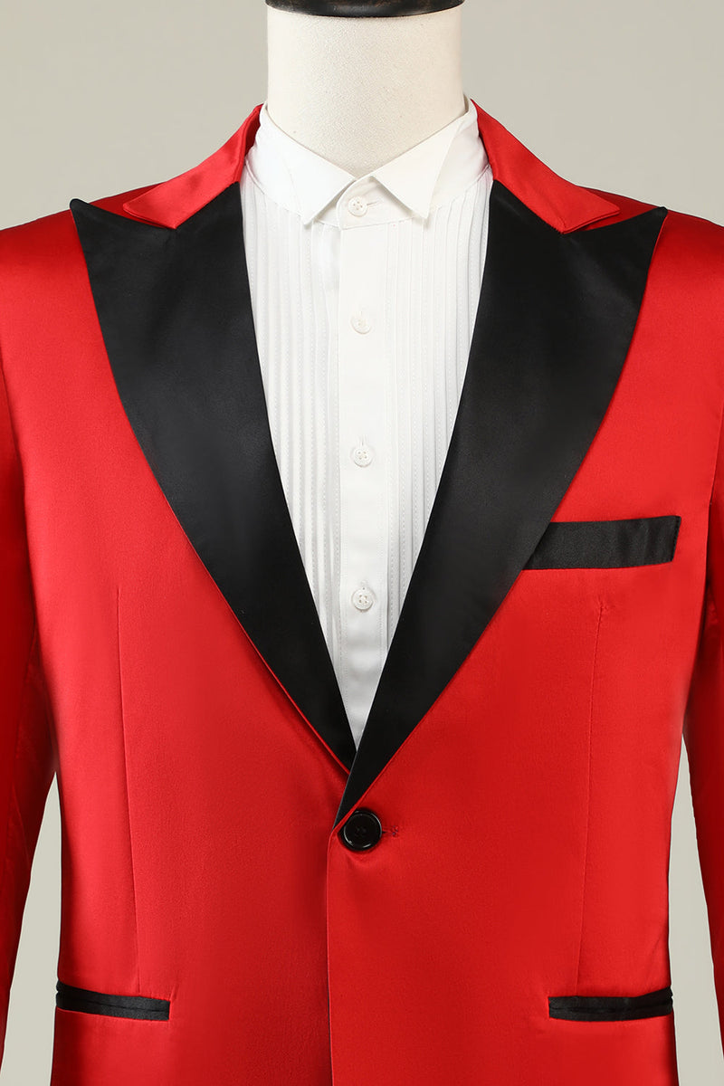 Load image into Gallery viewer, Notched Lapel Red Prom Blazer for Men