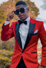 Load image into Gallery viewer, Notched Lapel Red Prom Blazer for Men