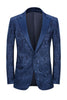 Load image into Gallery viewer, Dark Blue Peak Lapel Jacquard Men&#39;s Formal Suits
