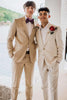 Load image into Gallery viewer, Khaki Notched Lapel Men&#39;s Formal Wedding Suits