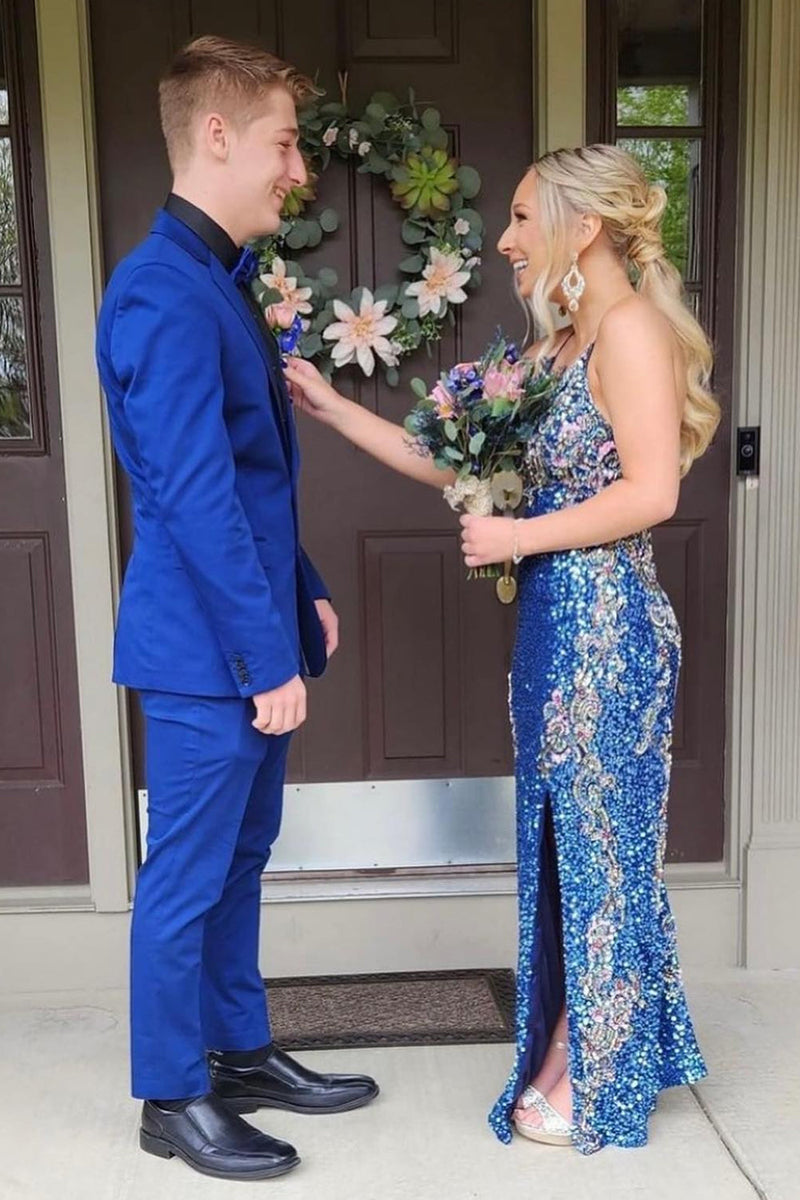 Load image into Gallery viewer, Royal Blue Notched Lapel 2 Piece Prom Homecoming Men Suits