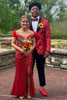 Load image into Gallery viewer, Sparkly Red 2 Piece Jacquard Shawl Lapel Men&#39;s Formal Party Suits