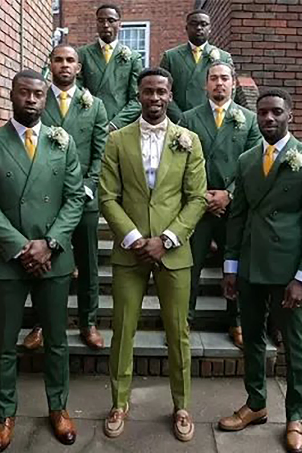 Dark Green Double Breasted 2 Piece Groom Suits