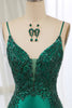 Load image into Gallery viewer, Glitter Dark Green Mermaid Backless Long Formal Dress With Beaded Appliques