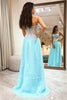 Load image into Gallery viewer, Light Blue Sheath Long Corset Formal Dress