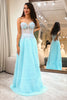 Load image into Gallery viewer, Light Blue Sheath Long Corset Formal Dress