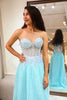 Load image into Gallery viewer, Light Blue Sheath Long Corset Formal Dress