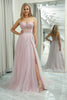 Load image into Gallery viewer, Light Pink A Line Sweetheart Long Corset Formal Dress With Slit