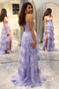 Load image into Gallery viewer, Glitter Purple Sweetheart Long Corset Tiered Formal Dress With Slit