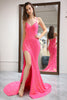 Load image into Gallery viewer, Sparkly Pink Mermaid Long Formal Dress With Slit