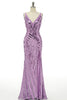 Load image into Gallery viewer, Sparkly Purple Sequins Backless Long Formal Dress