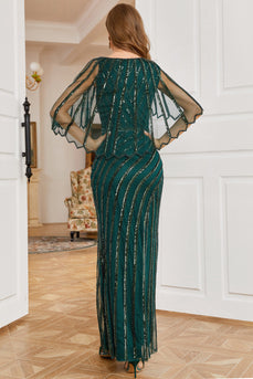 Dark Green Long Formal Dress with Beading