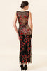 Load image into Gallery viewer, Sheath Round Neck Dark Green Love Heart Beaded Formal Dress