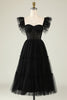 Load image into Gallery viewer, Tulle A-Line Sweetheart Black Short Formal Dress