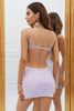 Load image into Gallery viewer, Sparkly Lilac Open Back Sequins Tight Short Formal Dress