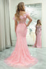 Load image into Gallery viewer, Sparkly Pink Mermaid Long Formal Corset Formal Dress With Slit