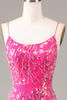 Load image into Gallery viewer, Hot Pink Sequins Mermaid Formal Dress with Beading