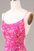 Load image into Gallery viewer, Hot Pink Sequins Mermaid Formal Dress with Beading